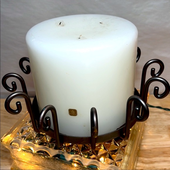 PARTYLITE METAL METALLIC SCROLL CANDLE HOLDER